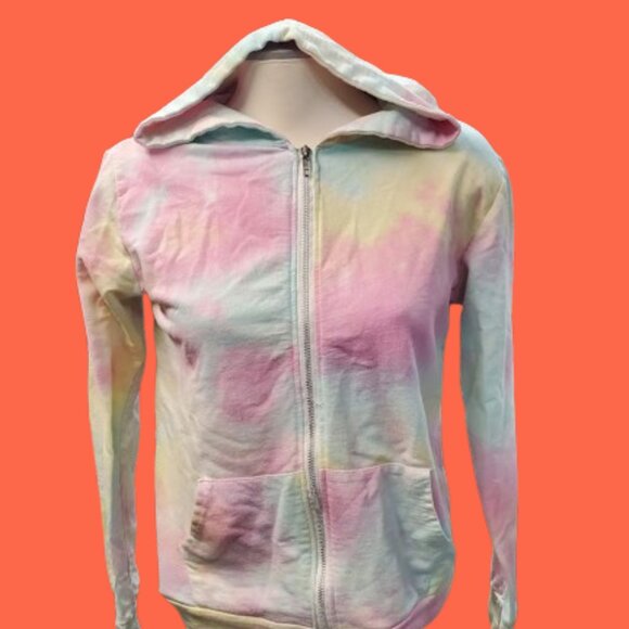 Pastel Tie Dye Zipper Hoodie - Picture 1 of 7